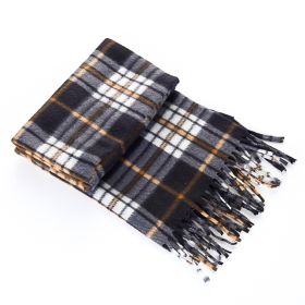 Autumn And Winter Black And White Plaid Plus-sized Thickening Thermal Men's And Women's Scarf (Option: 5 Colors-165cm)