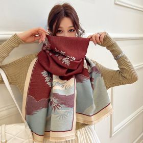 Printed Fashion Artificial Cashmere Scarf Air Conditioning Shawl (Option: FYR35 Brown-65x190cm)