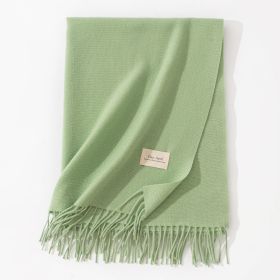 Pure Color Artificial Cashmere Scarf Women's Winter High-grade Shawl (Option: 43 Grass Green-70x200cm)