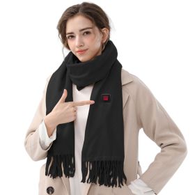 1Pc Electric Heated Winter Scarf USB Heating Neck Wrap Unisex Heated Neck Shawl Soft Warm Scarves 3 Heating Modes For Outdoor Cycling Skiing Skat (Color: Black)