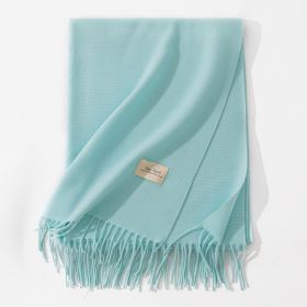 Pure Color Artificial Cashmere Scarf Women's Winter High-grade Shawl (Option: 46 Water Blue-70x200cm)