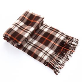 Autumn And Winter Black And White Plaid Plus-sized Thickening Thermal Men's And Women's Scarf (Option: 10 Colors-165cm)
