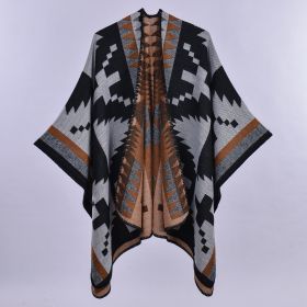 Autumn And Winter Scarf Versatile Lattice Ladies Travel Shawl (Option: Cross Border Black And White-130x150CM)