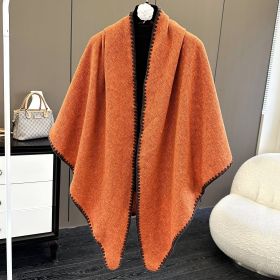 Affordable Luxury Fashion Wind Outdoor Autumn And Winter Scarf (Option: Solid Color Orange-130X190CM)