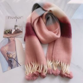 Rainbow Dopamine Mohair Tassel Scarf (Option: 9color-Above 175cm)