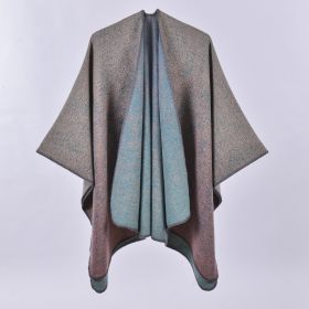 Autumn And Winter Scarf Versatile Lattice Ladies Travel Shawl (Option: Mud Dot Blue-130x150CM)