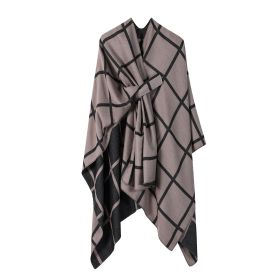 Women's Fashion Gingham Check Warm Scarf (Option: Camel)