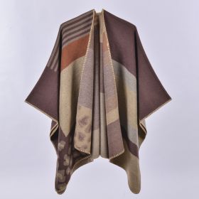 Autumn And Winter Scarf Versatile Lattice Ladies Travel Shawl (Option: Leopard Brown-130x150CM)