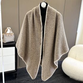 Affordable Luxury Fashion Wind Outdoor Autumn And Winter Scarf (Option: Champagne Khaki-130X190CM)