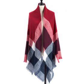 Women's Cashmere-like Plus-sized Double-sided Qicaigei Scarf Shawl (Option: B2-140X140CM)