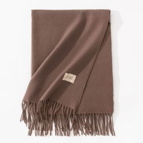 Pure Color Artificial Cashmere Scarf Women's Winter High-grade Shawl (Option: 13 Mocha-70x200cm)