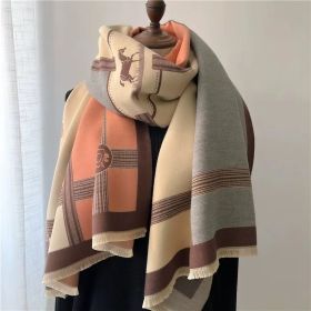 Korean Style Contrast Color Artificial Cashmere Scarf Women's New Winter (Option: Rice Noodles-185X65cm)