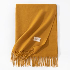 Pure Color Artificial Cashmere Scarf Women's Winter High-grade Shawl (Option: 19 Turmeric-70x200cm)