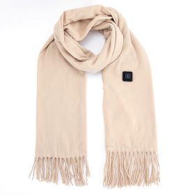 1Pc Electric Heated Winter Scarf USB Heating Neck Wrap Unisex Heated Neck Shawl Soft Warm Scarves 3 Heating Modes For Outdoor Cycling Skiing Skat (Color: Khaki)