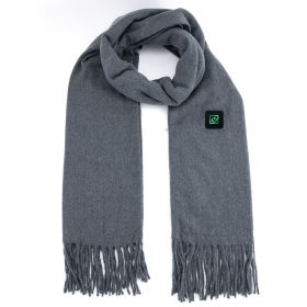 1Pc Electric Heated Winter Scarf USB Heating Neck Wrap Unisex Heated Neck Shawl Soft Warm Scarves 3 Heating Modes For Outdoor Cycling Skiing Skat (Color: Grey)