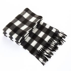 Autumn And Winter Black And White Plaid Plus-sized Thickening Thermal Men's And Women's Scarf (Option: Black And White Plaid-165cm)