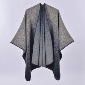 Autumn And Winter Scarf Versatile Lattice Ladies Travel Shawl (Option: Mud Spot Navy Blue-130x150CM)