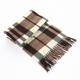 Autumn And Winter Black And White Plaid Plus-sized Thickening Thermal Men's And Women's Scarf (Option: 15 Colors-165cm)
