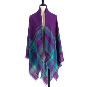 Women's Cashmere-like Plus-sized Double-sided Qicaigei Scarf Shawl (Option: B7-140X140CM)