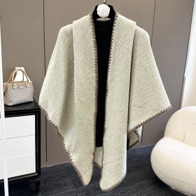 Affordable Luxury Fashion Wind Outdoor Autumn And Winter Scarf (Option: Solid Color Ivory White-130X190CM)