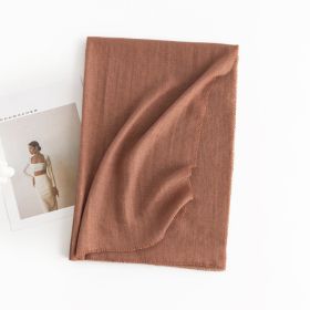 Herringbone Pattern Monochrome Artificial Cashmere Scarf Women's Simple Casual Style Tassel Warm Shawl (Option: FH2358333 Cameo Brown)