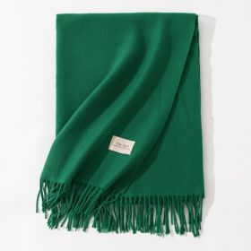 Pure Color Artificial Cashmere Scarf Women's Winter High-grade Shawl (Option: 9 Green-70x200cm)